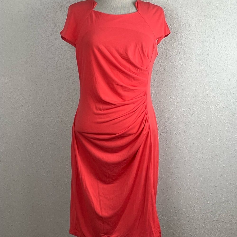 EUC Always Indigo Womens Orange Coral 🪸 Midi Dress Size L